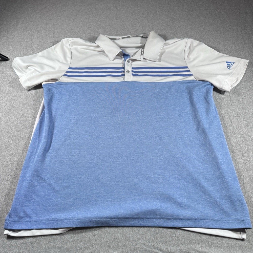 Adidas Men's Shirt Polo Blue & White XL